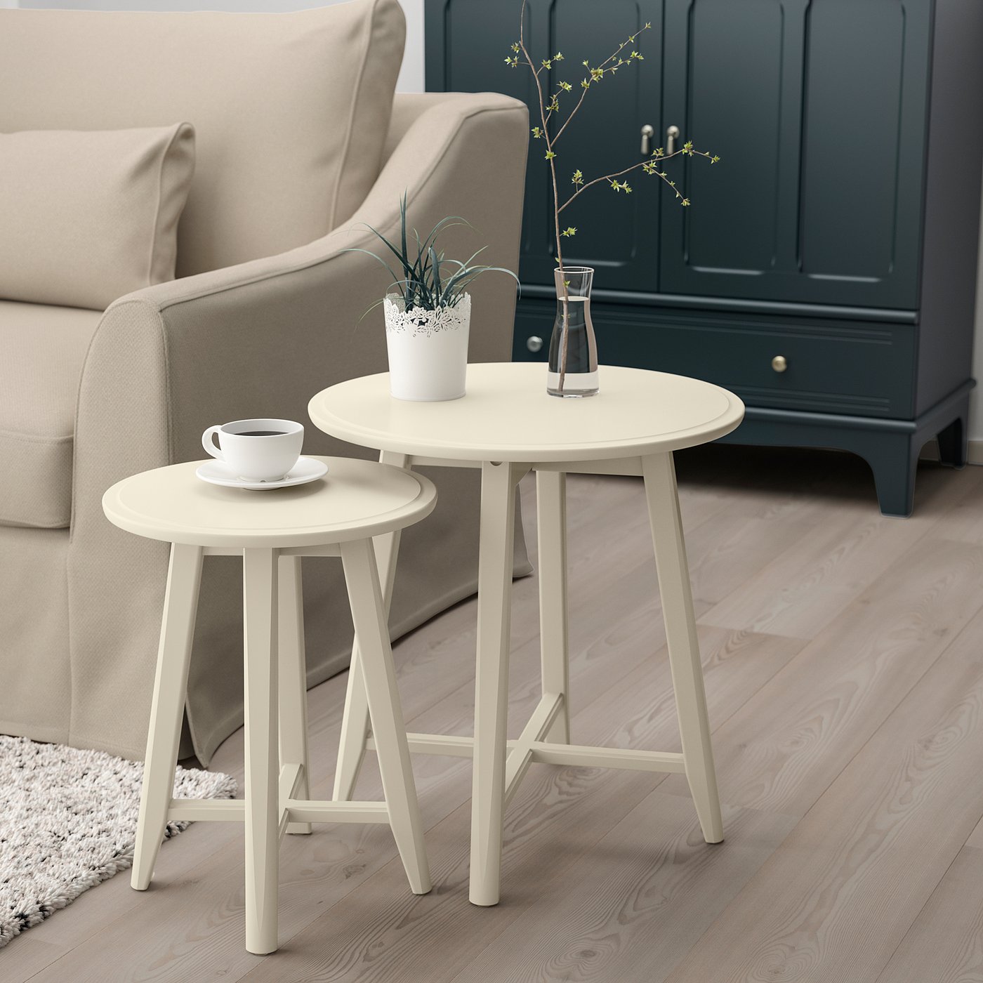 Kragsta Nesting Tables Set Of 2 Light Beige Ikea
