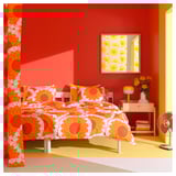 KRANSMALVA Duvet cover and pillowcase(s), orange, Full/Queen (Double/Queen)