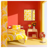 KRANSMALVA Duvet cover and pillowcase(s), yellow, Twin