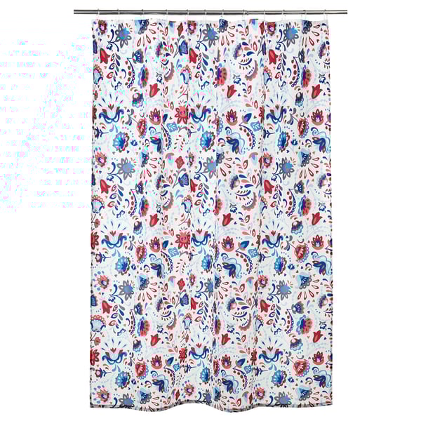 Kratten Shower Curtain White Multicolor Ikea