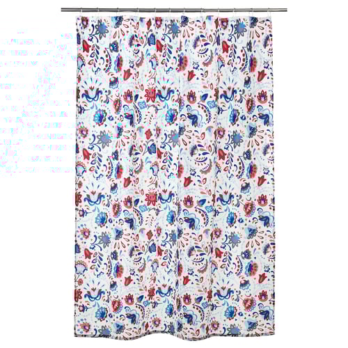 Kratten Shower Curtain White Multicolor Ikea