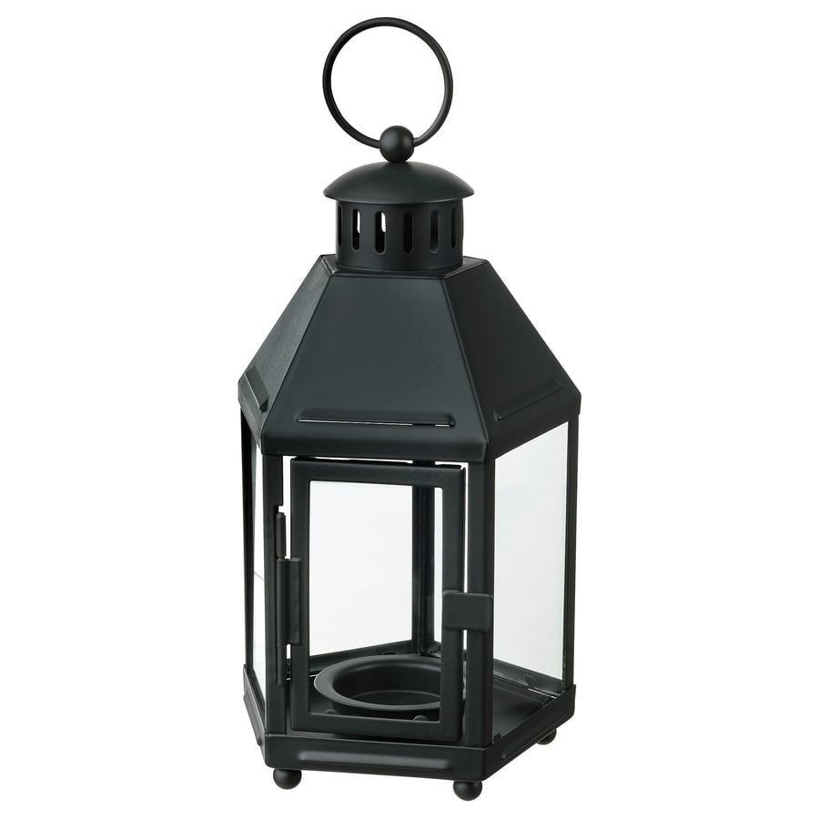 KRINGSYNT Lantern f/tealight, indoor/outdoor, Deep green, 8 ¼" IKEA