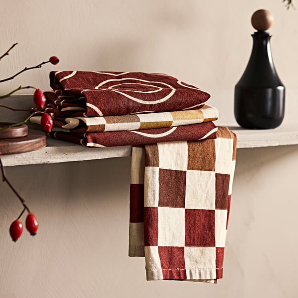 KRÖSAMOS Dish towel, mixed colors/mixed patterns, 20x28" IKEA