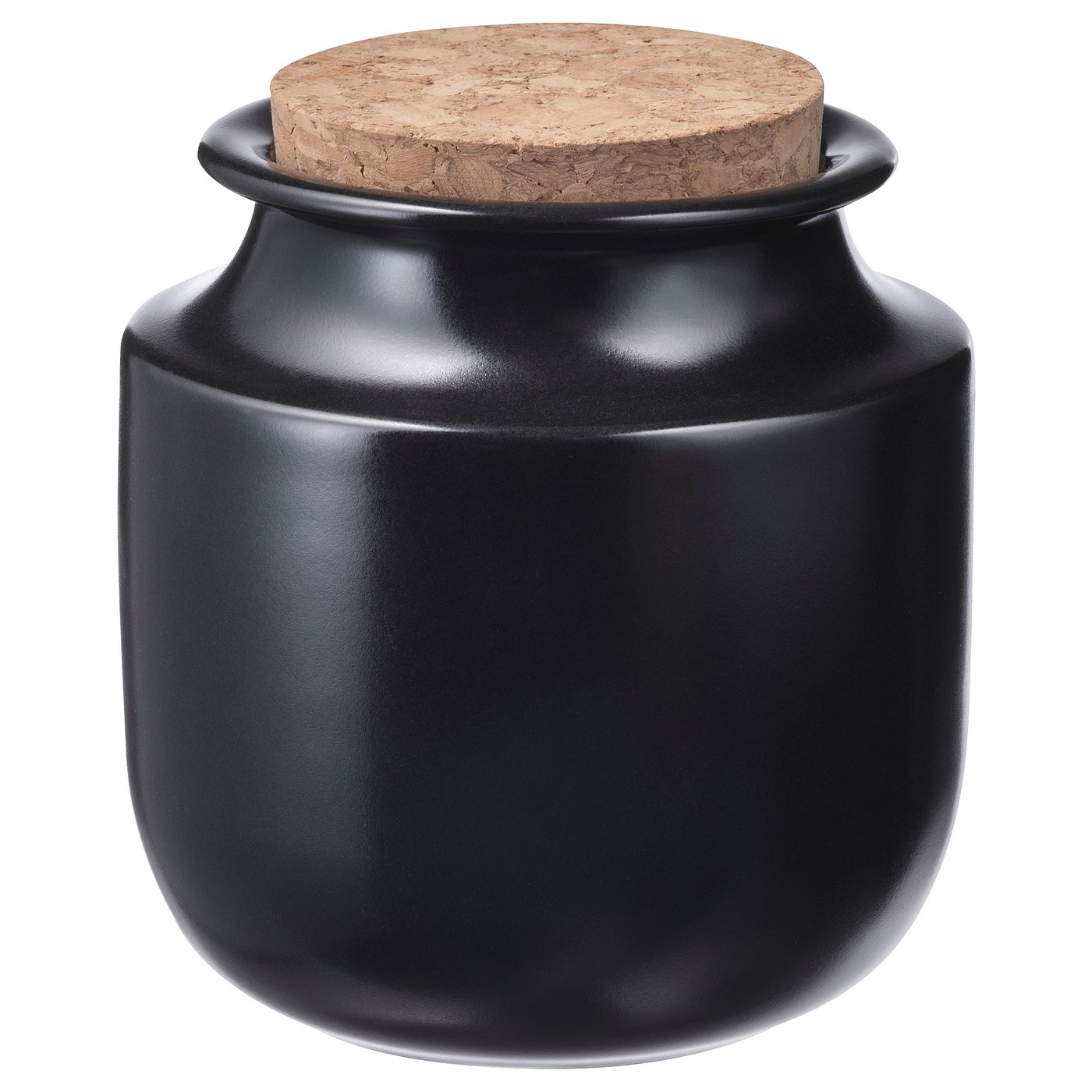 KRÖSAMOS Jar with lid, black, 4" IKEA