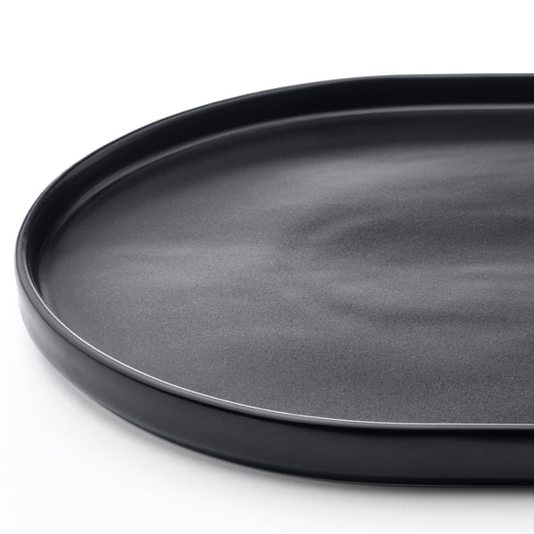 KRÖSAMOS Serving plate, black, 12x8x1" IKEA