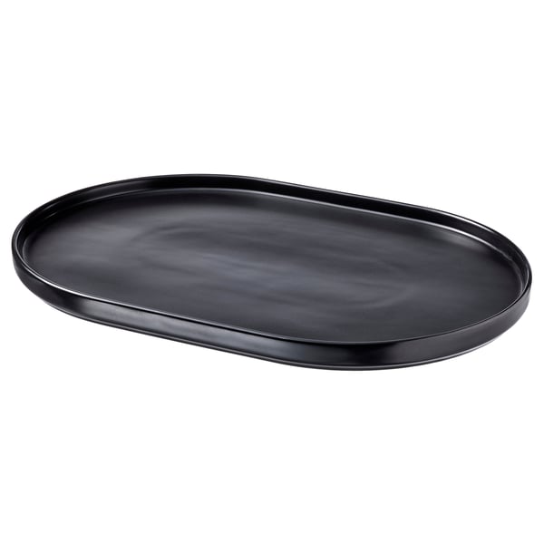 KRÖSAMOS Serving plate, black, 12x8x1" IKEA