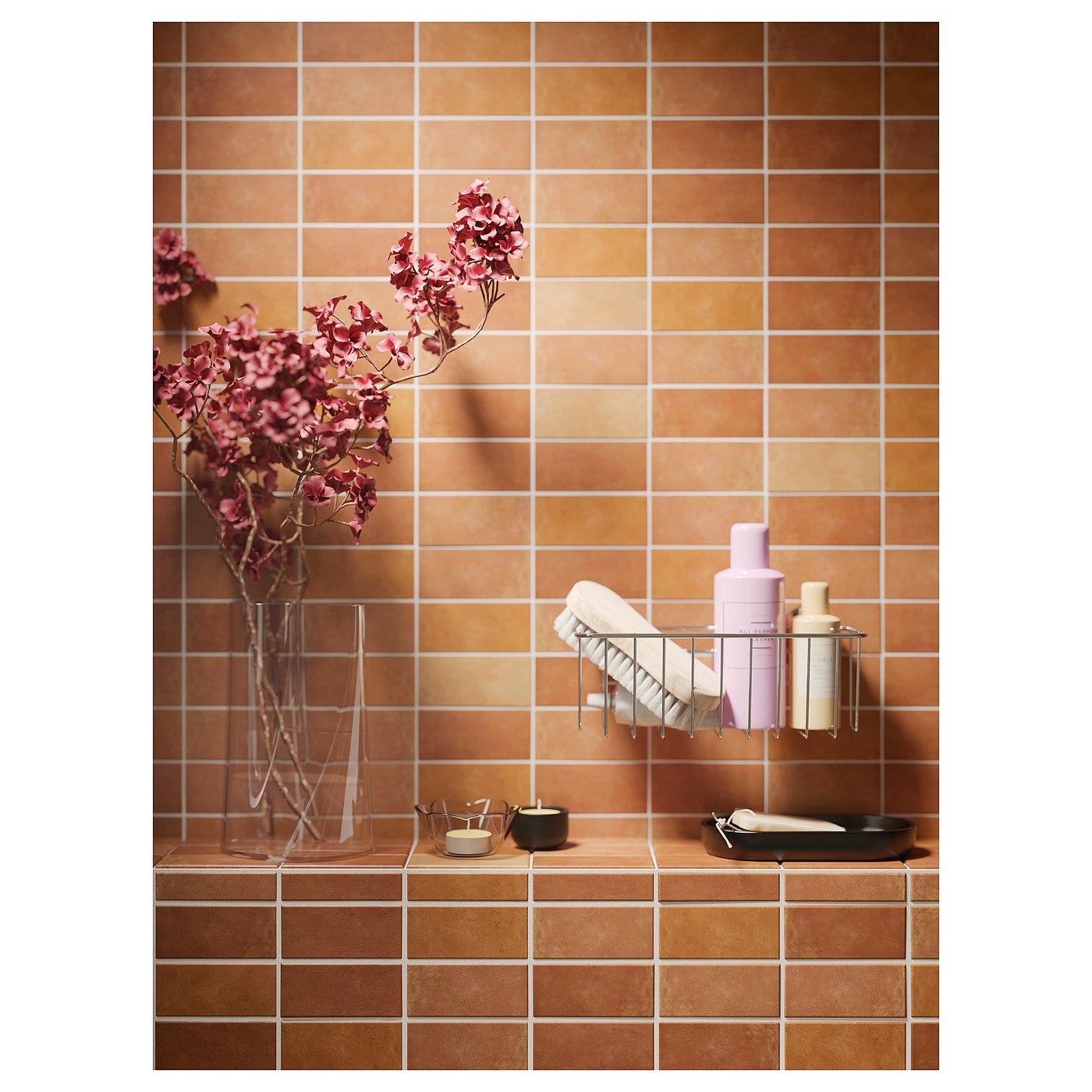 KROKFJORDEN basket with suction cup, zinc plated, 9 ½x4 ¼