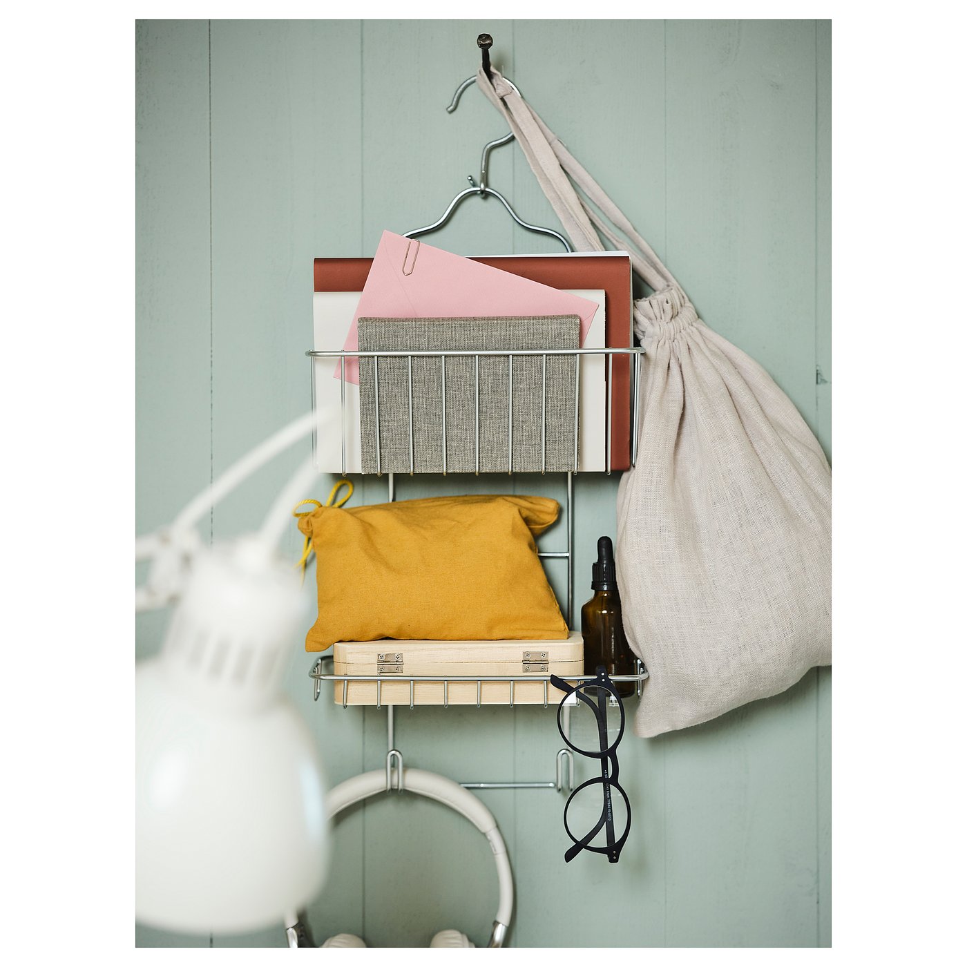 KROKFJORDEN shower caddy, two tiers, zinc plated, 9 ½x20 ¾