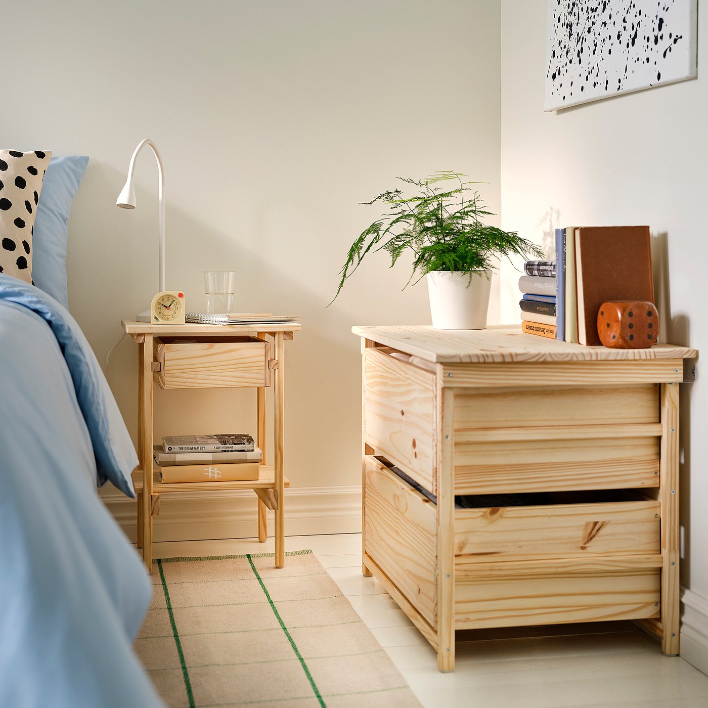 KRONÖREN bedroom furniture, set of 3, pine - IKEA