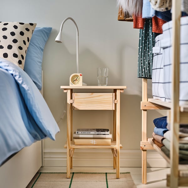 KRONÖREN Nightstand, pine, 15 3/8x12 5/8x21 5/8 "