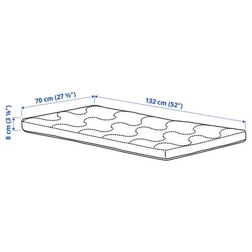 Illustration with measurements for the product: KRUMMELUR.
