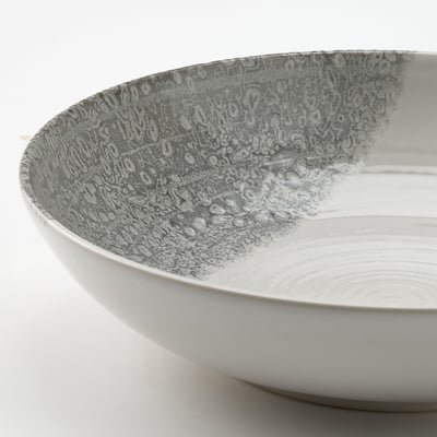 KRUSTISTEL Deep plate/bowl, patterned/gray, 7 ½ "