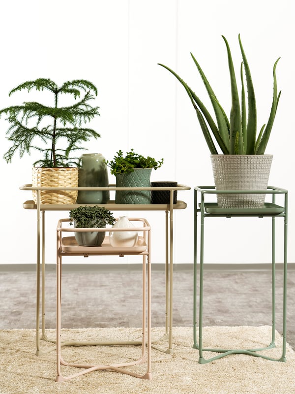 KRYDDPEPPAR Plant stand, indoor/outdoor beige - IKEA We think they'd look amazing dipped in paint to stand out in your plant nook.
