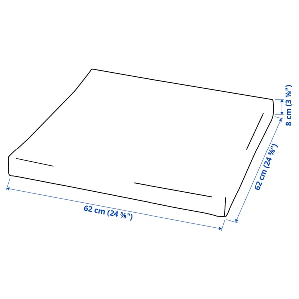 KUDDARNA Seat pad, outdoor, gray, 24 3/8x24 3/8" IKEA