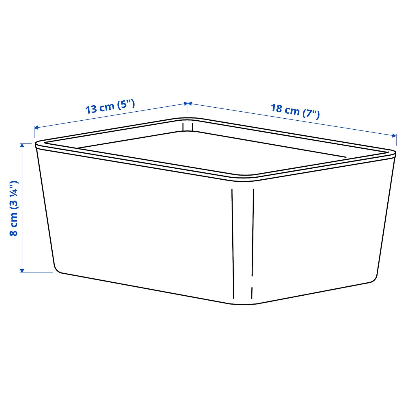 KUGGIS box with lid, light gray, 5x7x3 ¼
