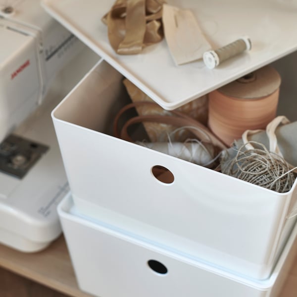 KUGGIS Box with lid, white - IKEA