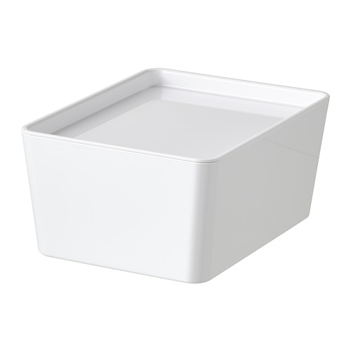 White KUGGIS box, plastic, square, simple design.