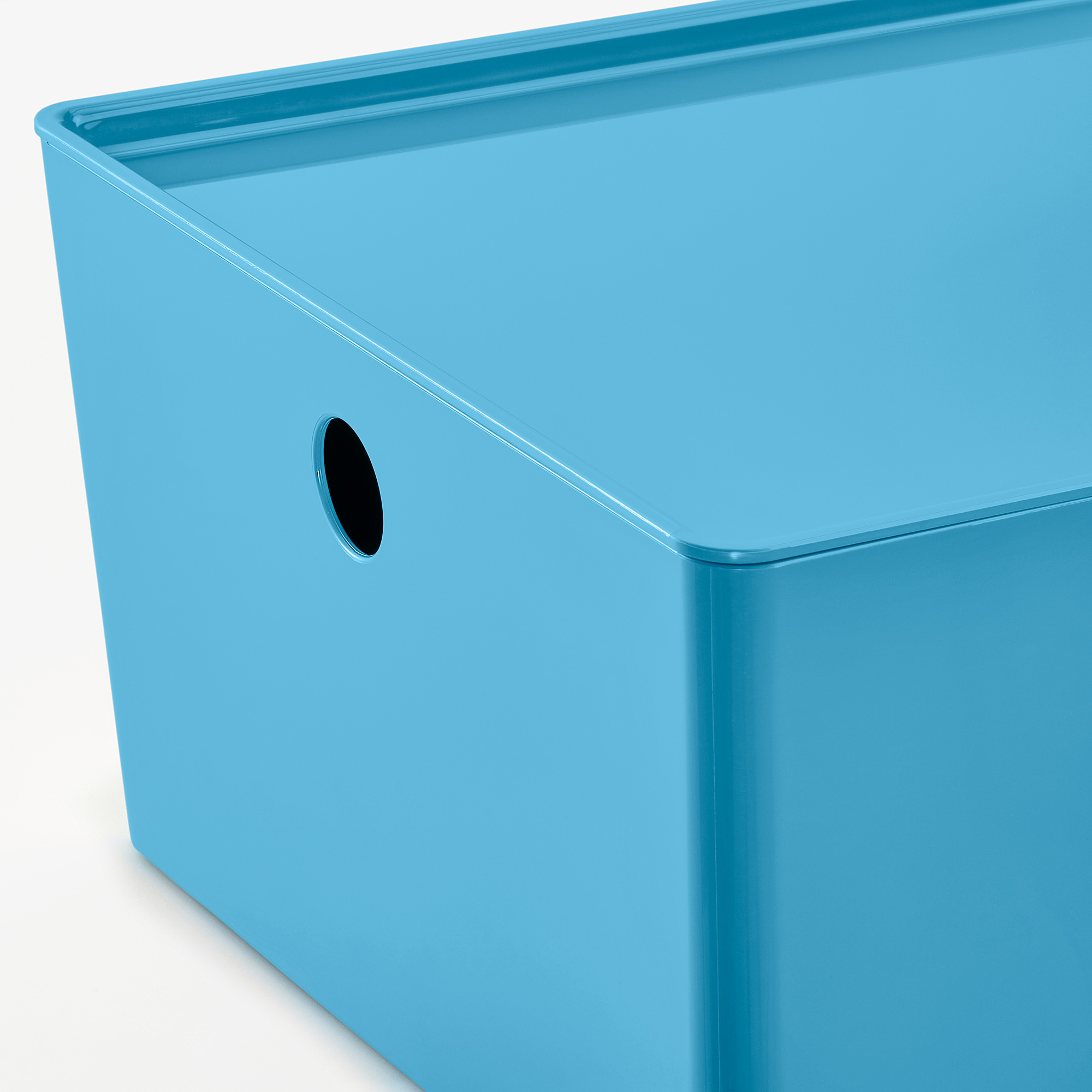 KUGGIS Storage box with lid, blue, plastic, Width 10 ¼". Shop here! IKEA