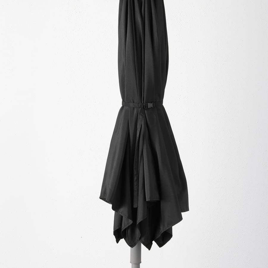 KUGGÖ / LINDÖJA Umbrella with base, black/Grytö dark gray, 1181/8" IKEA