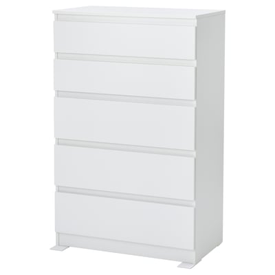 KULLEN 5-drawer chest, white, 27 1/2x44 1/8 "