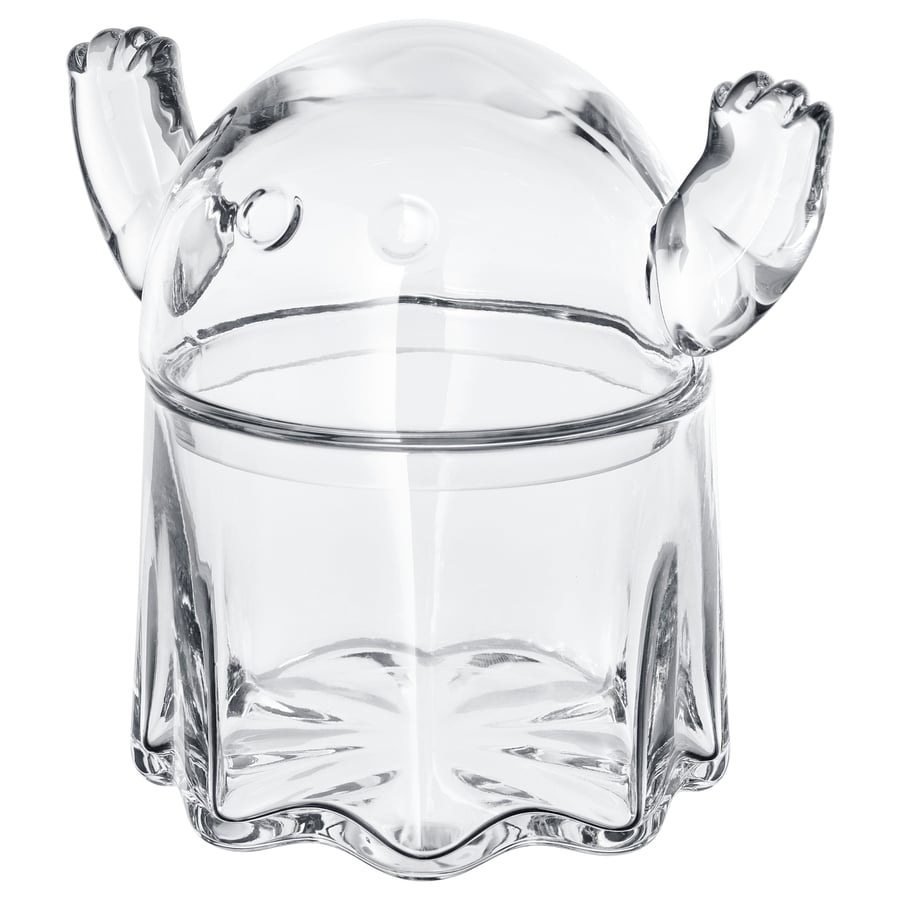 KUSTFYR Bowl with lid, ghost clear glass, 5 "