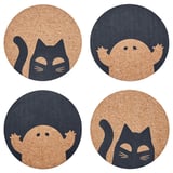 KUSTFYR Coaster, cork/patterned, 4 "