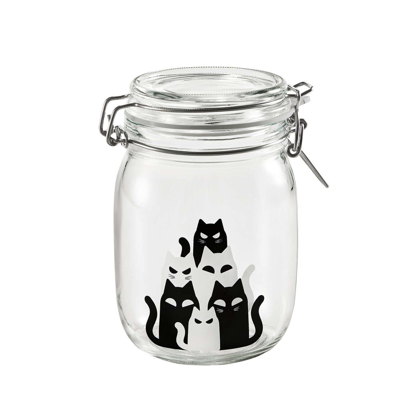 ◆jar◆ KUSTFYR jar with lid, black/white, 34 oz - IKEA US