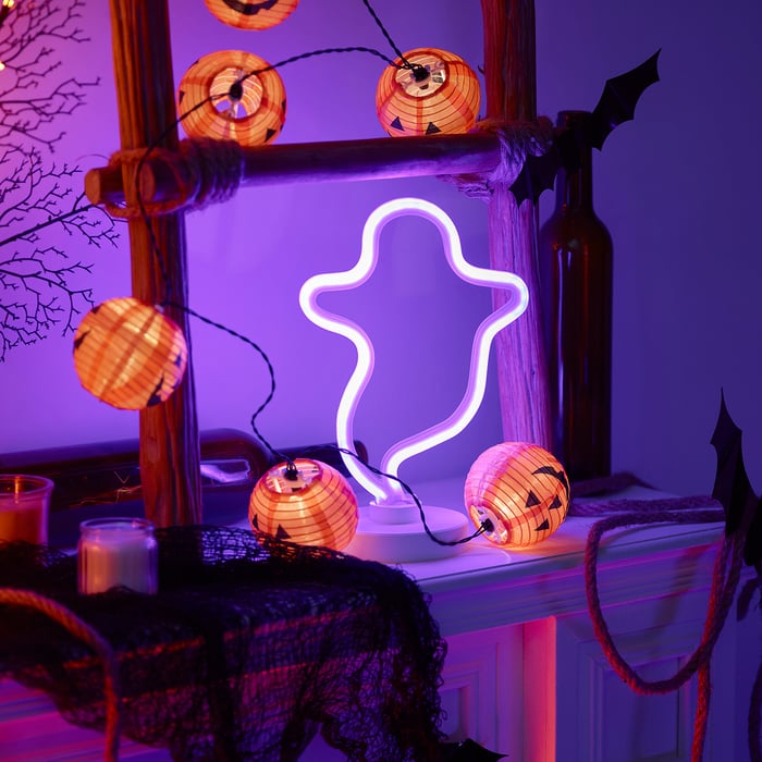 KUSTFYR LED table lamp, battery operated ghost IKEA