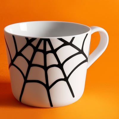 KUSTFYR Mug, white/black, 12 oz