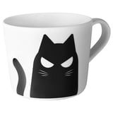 KUSTFYR Mug, white/cat black, 12 oz