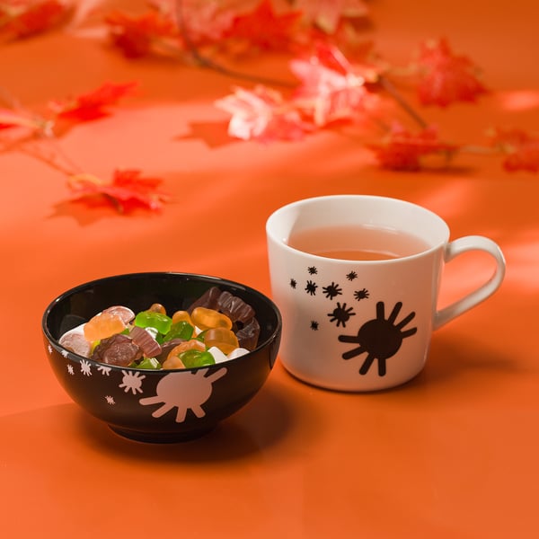 KUSTFYR Mug, white/spider black, 12 oz