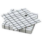 KUSTFYR Paper napkin, white/black, 13x13 "