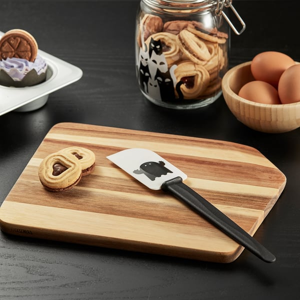 KUSTFYR Rubber spatula, black/white