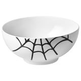 KUSTFYR Serving bowl, white/black, 7 ½ "