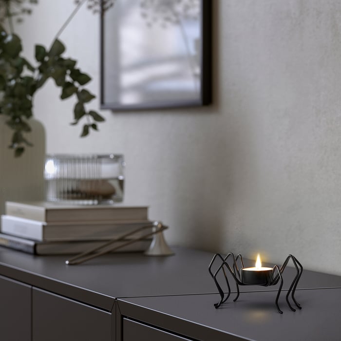 KUSTFYR tealight holder, black, 3" IKEA