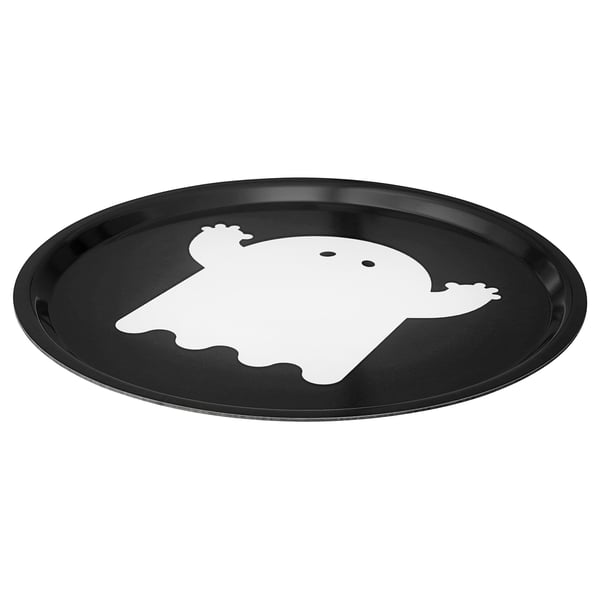 KUSTFYR Tray, black/ghost white, 16 7/8 "