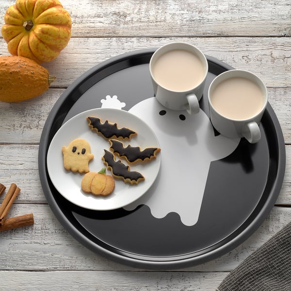 KUSTFYR Tray, black/ghost white, 16 7/8 "