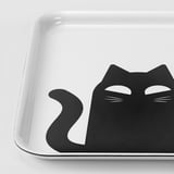 KUSTFYR Tray, white/cat black, 8x11 "