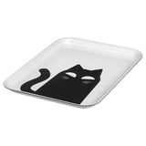 KUSTFYR Tray, white/cat black, 8x11 "