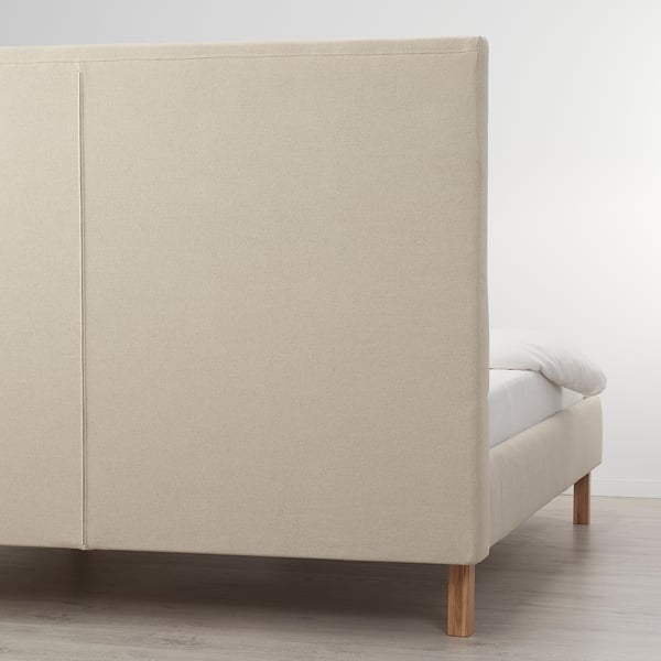 KVALFJORD Bed frame, Risane natural, Luröy, King IKEA