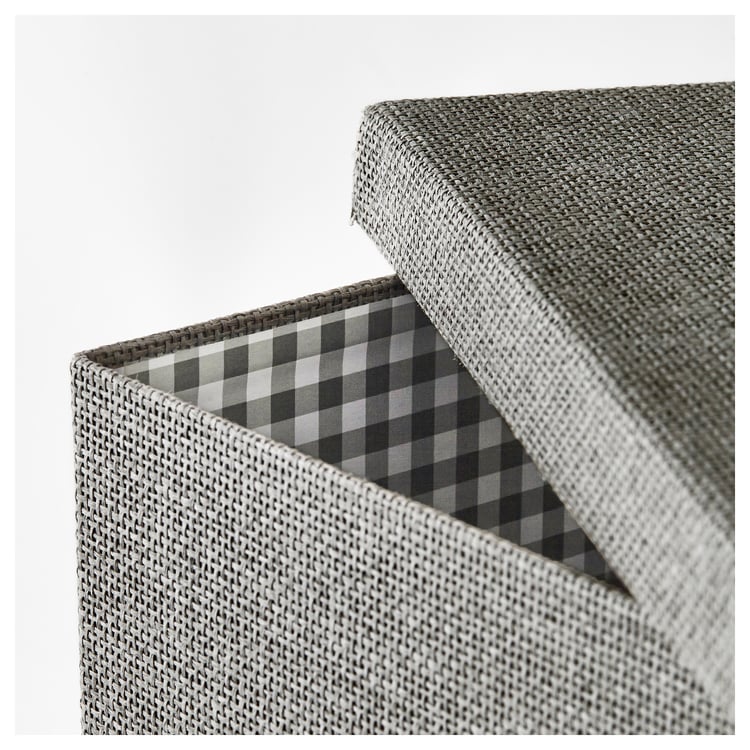 KVARNVIK Storage box with lid, gray IKEA