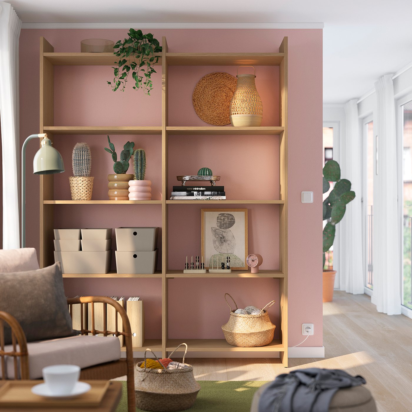 LÅDMAKARE storage combination, with shelves/oak effect, 623/4x133 LÅDMAKARE storage combination, with shelves/oak effect, 623/4x133