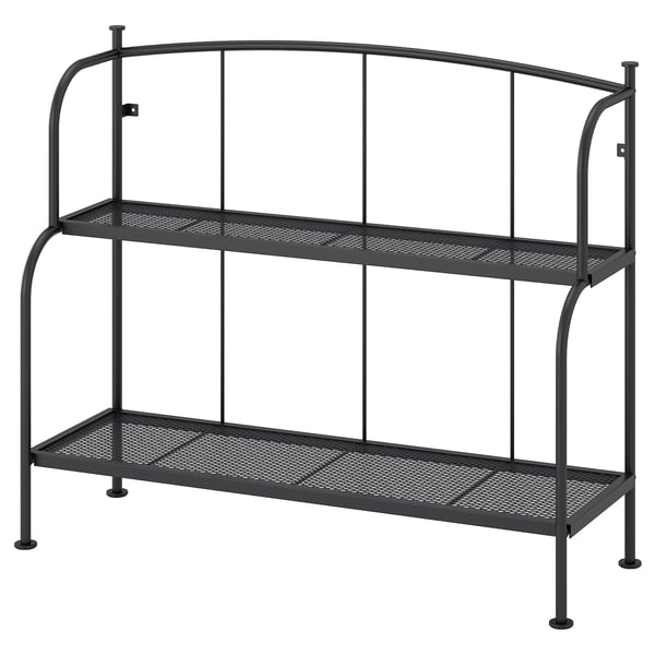 LÄCKÖ Shelf unit, gray outdoor/indoor, 36 1/4x29 7/8 "