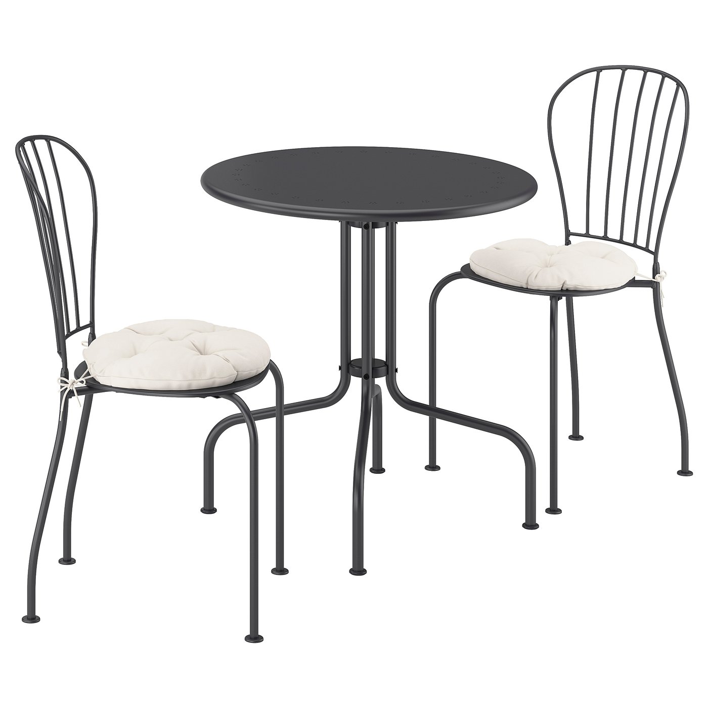 Table+2 Chairs, Outdoor, Gray/Kuddarna Light Gray-Beige