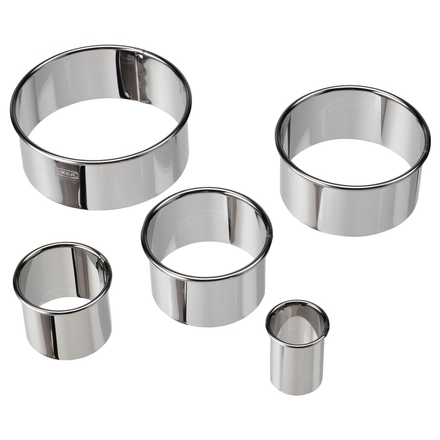 LÄTTBAKAD Cookie cutter, set of 5, silver color