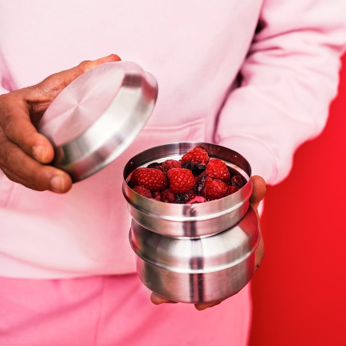 LÄTTUGGAD snack container, set of 2, stainless steel IKEA