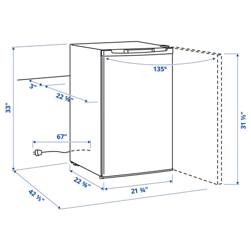 Illustration with measurements for the product: LAGAN.
