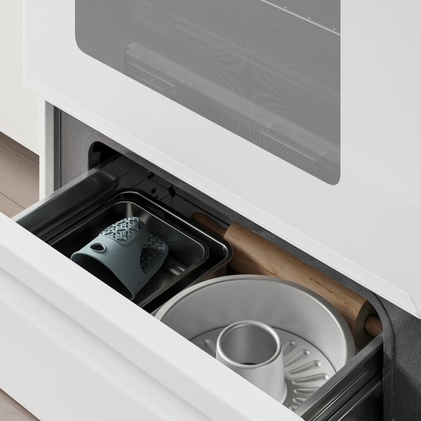 LAGAN Range with glass ceramic cooktop, white