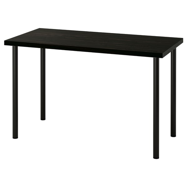 LAGKAPTEN / ADILS Desk, black-brown/black, 47 1/4x23 5/8 "
