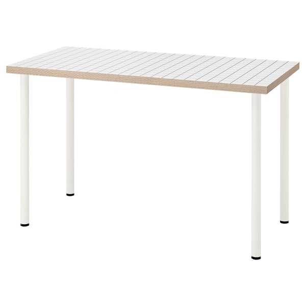 LAGKAPTEN / ADILS Desk, white anthracite/white, 47 1/4x23 5/8 "